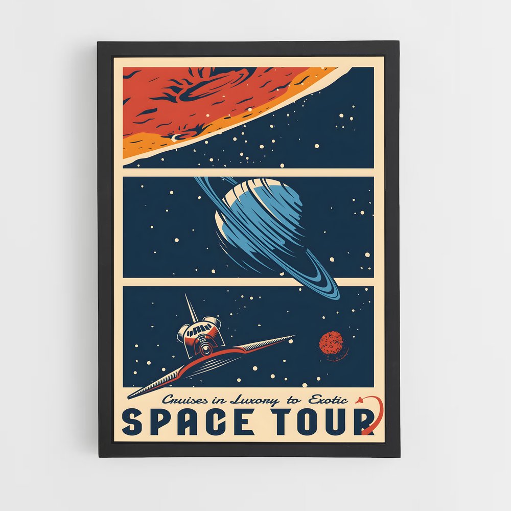 Poster Captivant affiches rétro de l'espace – affiche Espace rétro (vue 2)